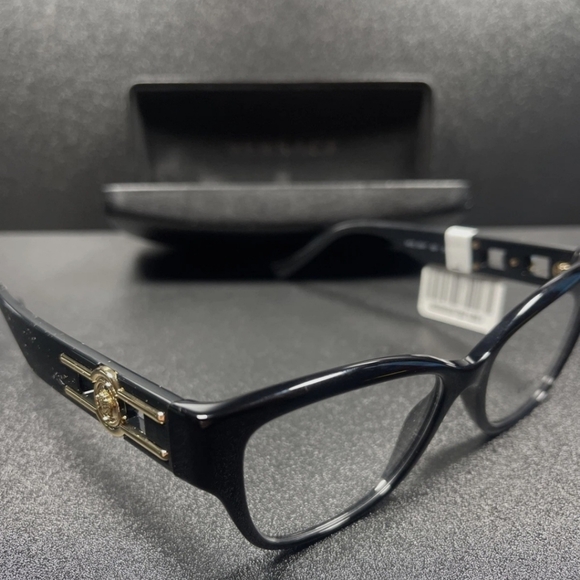 Versace Accessories - Versace Italy B Mod 3347 52[]17-142 Black Eyeglasses / Frames W/Case MF